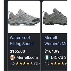 Size 8 Merrell Women's MOAB 3 Wateroroof Outdoor Hiking Shoe EUC